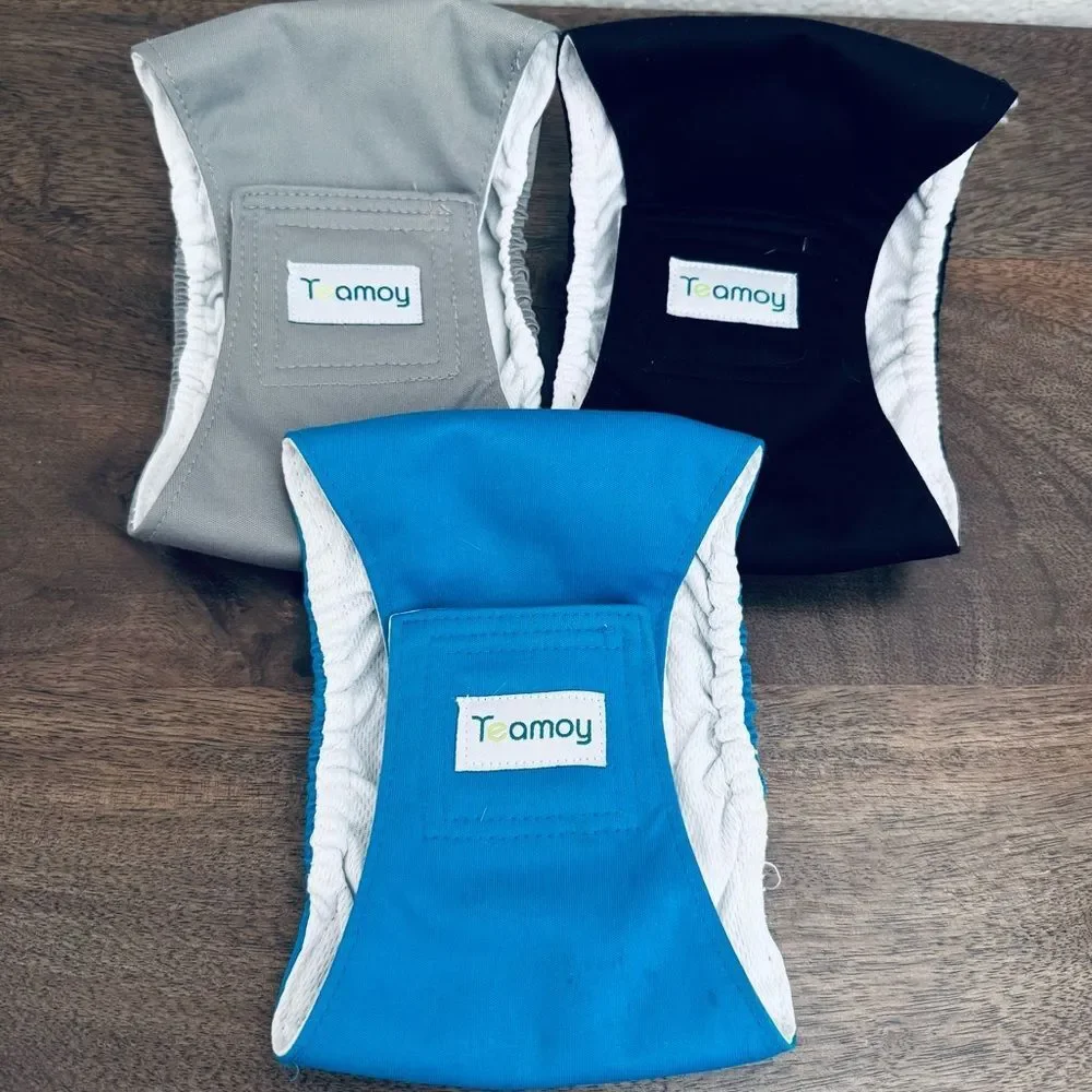 Teamoy Male Dog Pet Belly Band Diapers 3-pc Bundle Lot